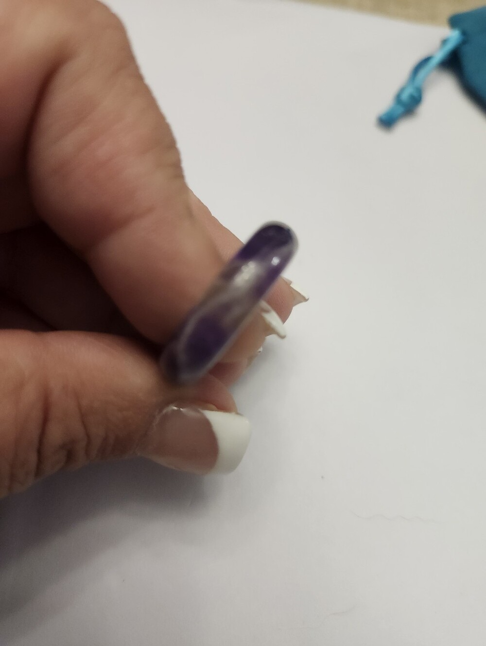 Purple Amethyst Solid Band Ring - Size 9.25